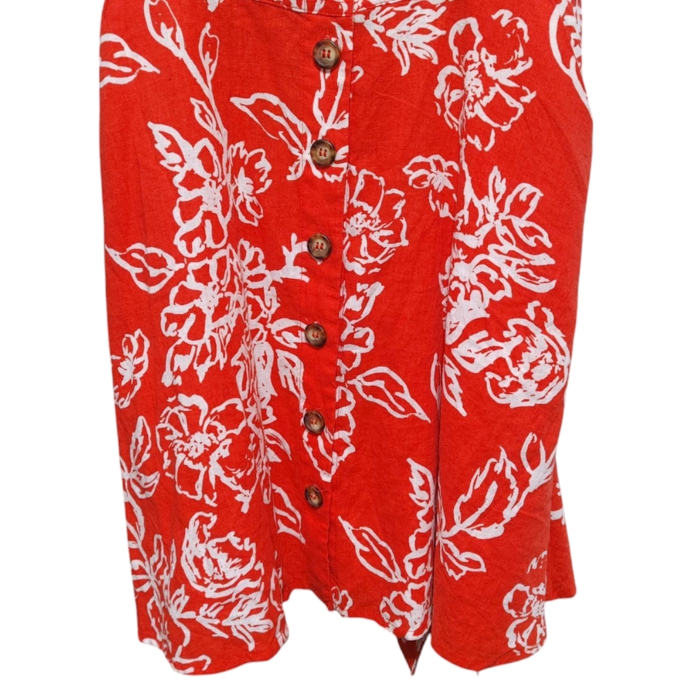 Free People A Thing Called Love Short Sleeve Button Mini Dress Women Size 8 - Picture 6 of 10
